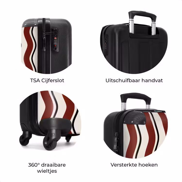 Koffer - Golvende strepen in rood — 7