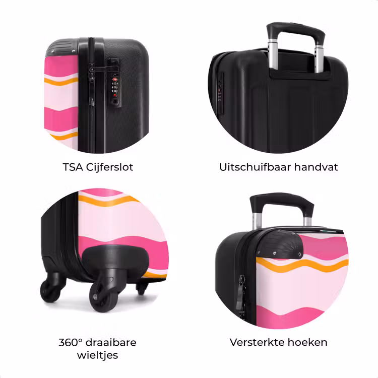 Koffer - Golvende strepen in roze en oranje — 7