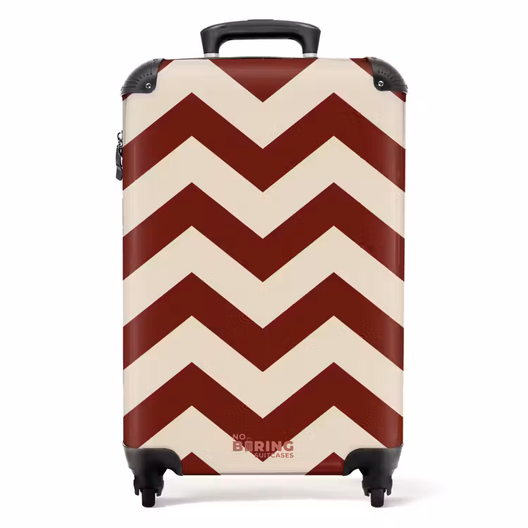 Koffer - Zigzag patroon in rood en crème — 1