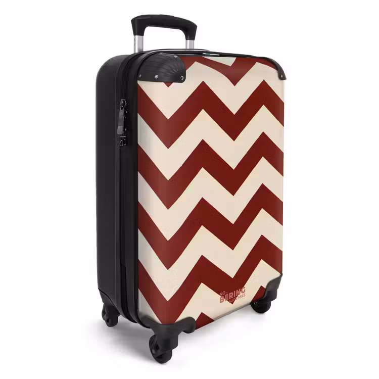 Koffer - Zigzag patroon in rood en crème — 2