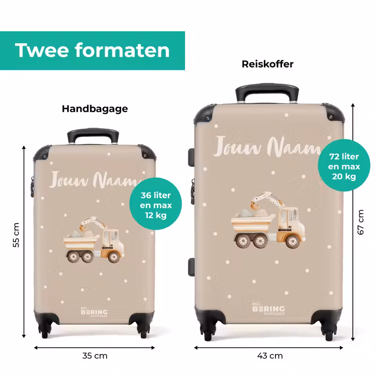 Koffer met naam - Stippeltruck — 6