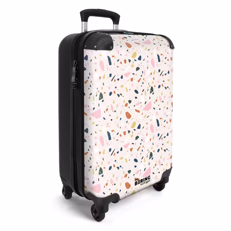 Koffer - Terrazzo patroon kleurrijk licht roze — 2