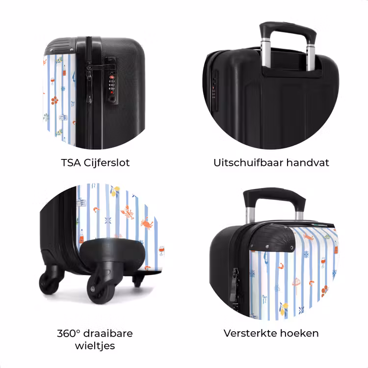 Koffer - Gestreepte vakantie print kleurrijk — 7