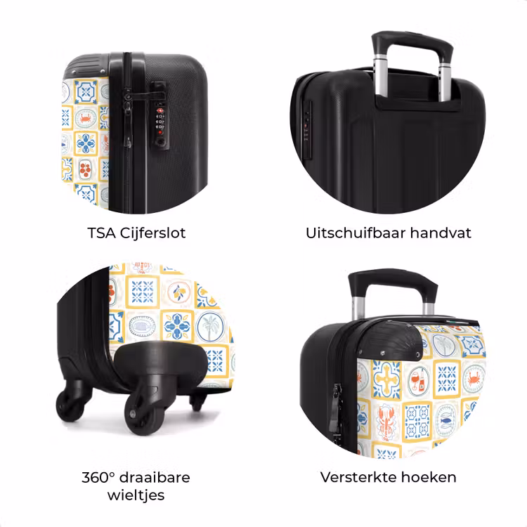 Koffer - Italiaanse tegel print geel — 7