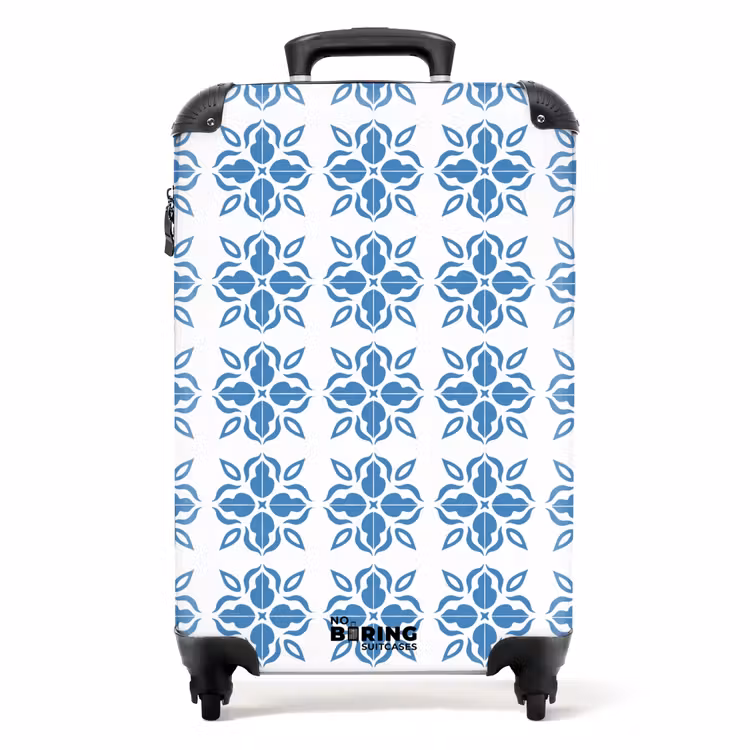 Koffer - Zomer tegel print blauw — 1