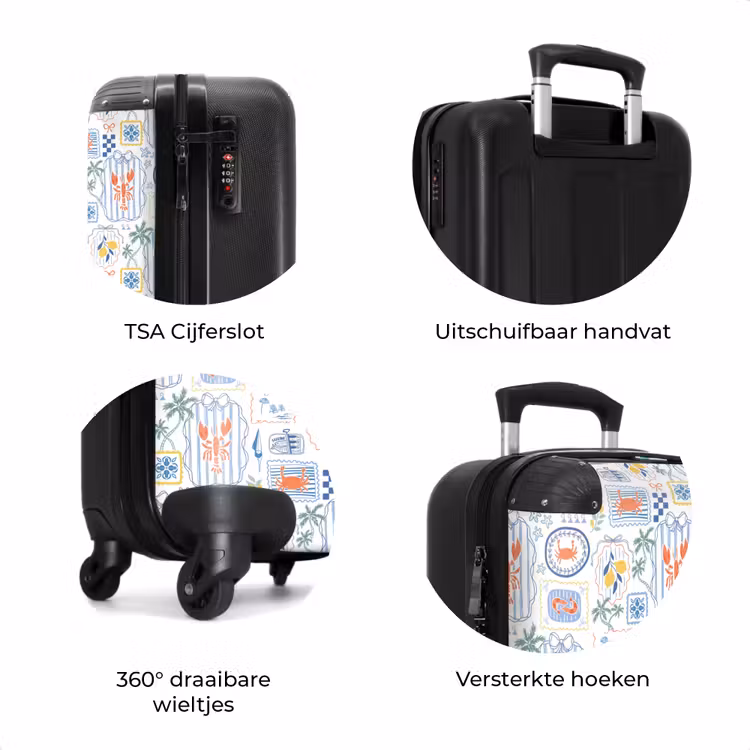 Koffer - Zomers illustraties kleurrijk — 7