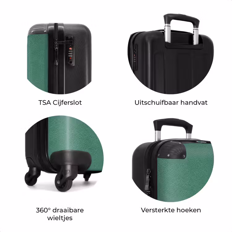 Koffer - Lederen look blauw groen — 7