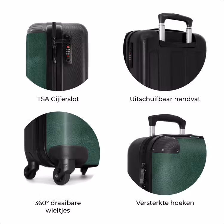 Koffer - Lederen look midden groen — 7