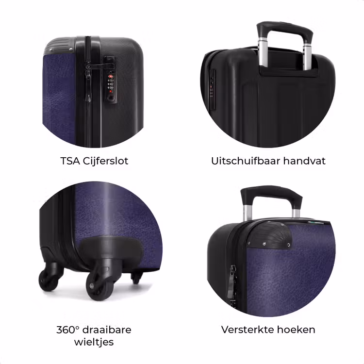 Koffer - Lederen look midden paars — 7