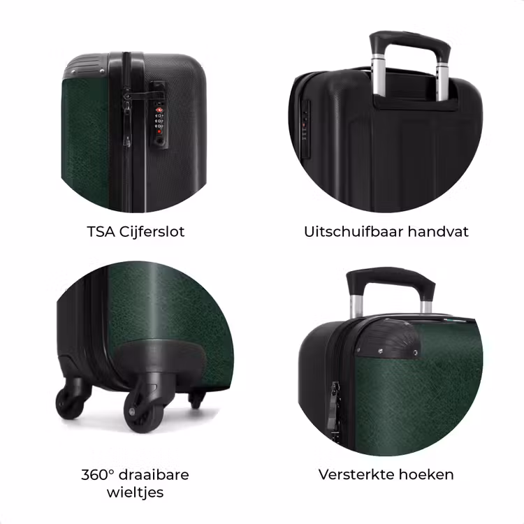 Koffer - Lederen look mos groen — 7
