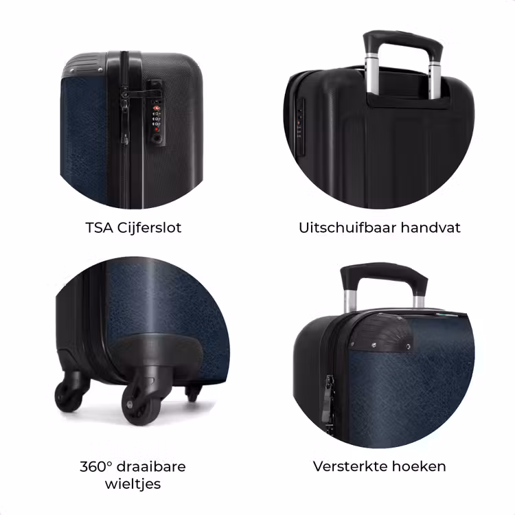 Koffer - Lederen look navy blauw — 7