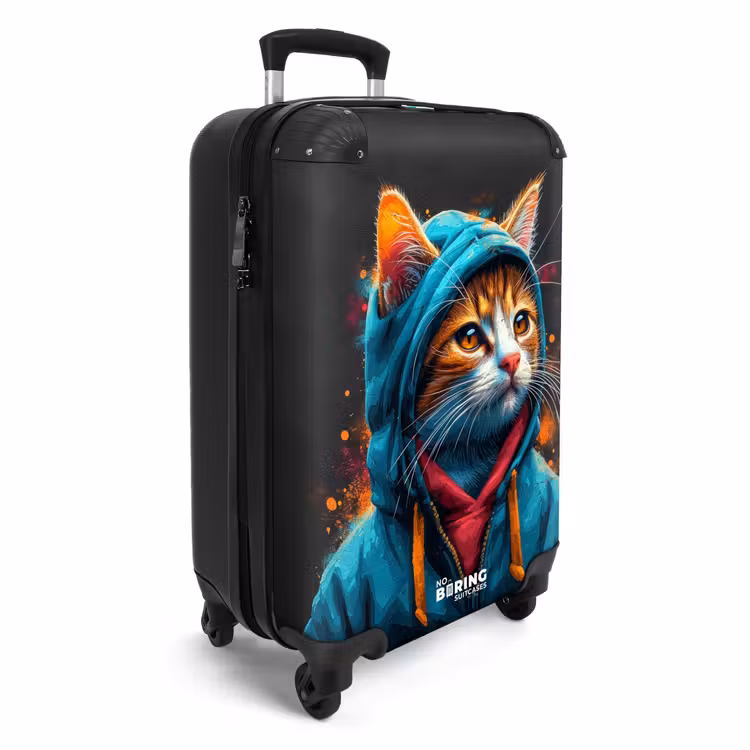 Koffer - Graffiti kat met blauw vest — 2