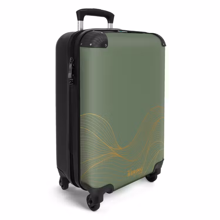 Koffer - Minimal - Grijsgroen met gouden golven — 2