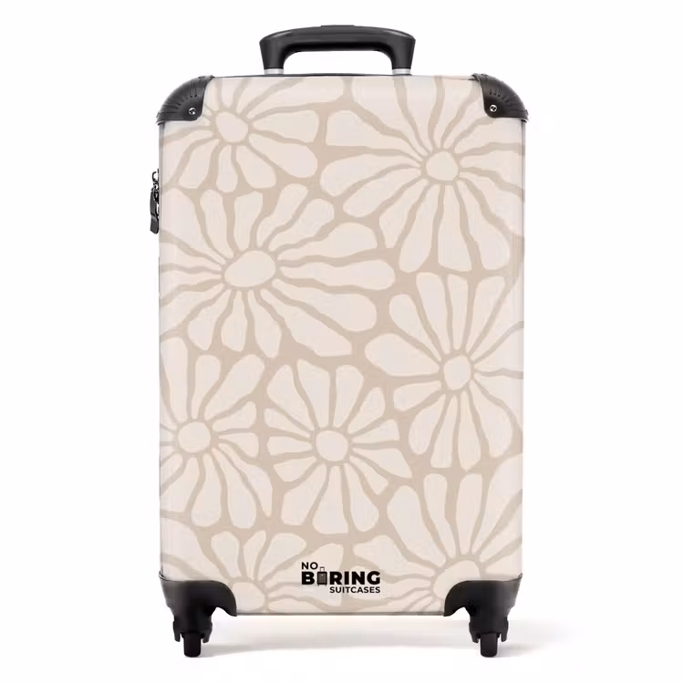 Koffer - Pastel bloemen - Beige — 1