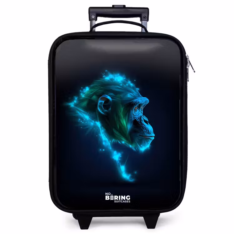 Kinderkoffer - Neon silhouet van een chimpansee — 1
