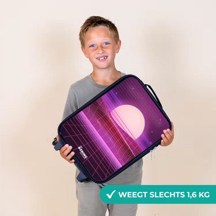 Kinderkoffer - Rasterlandschap met zon — 2