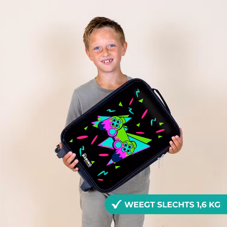 Kinderkoffer - Neon controller op zwart — 2