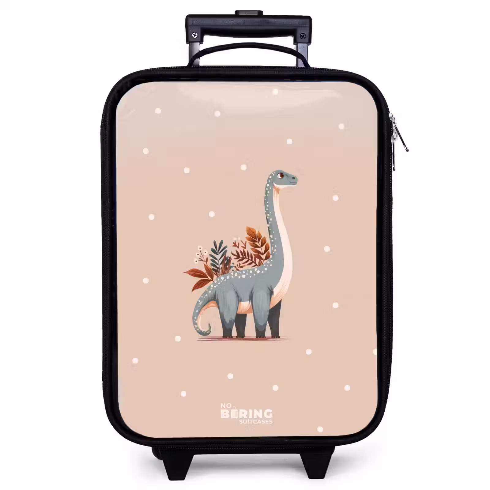 Kinderkoffer - Blauwe dinosaurus op een beige stippenachtergrond — 1