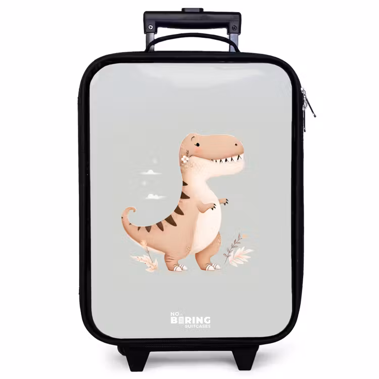Kinderkoffer - Dino in beige en grijze kleuren — 1
