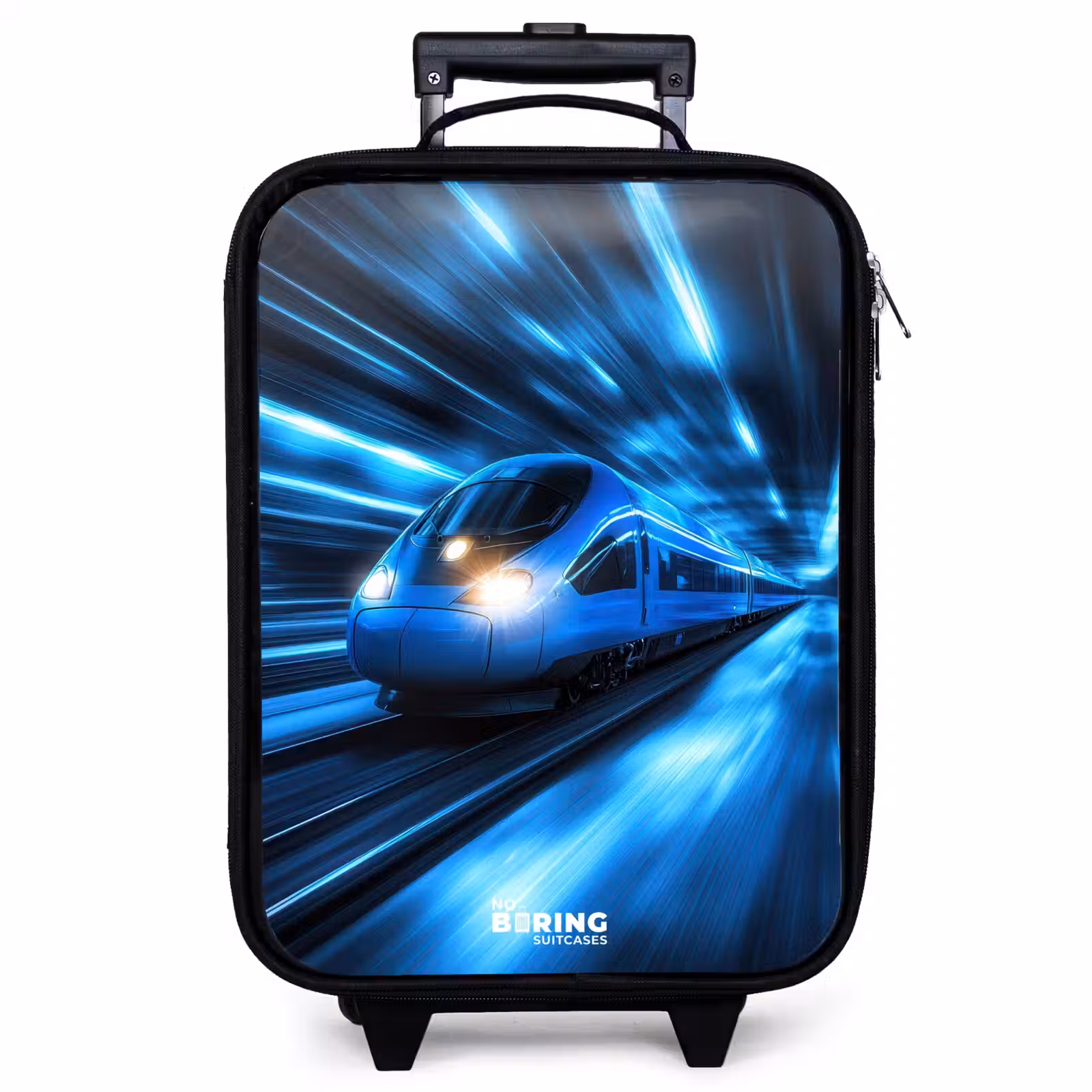 Kinderkoffer - Supersnelle trein in neonblauwe tunnel — 1