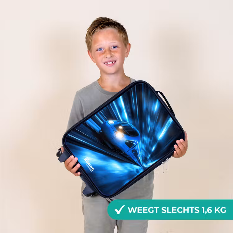 Kinderkoffer - Supersnelle trein in neonblauwe tunnel — 2