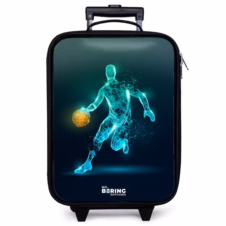 Kinderkoffer - Basketbalspeler in neon dribbelactie — 1
