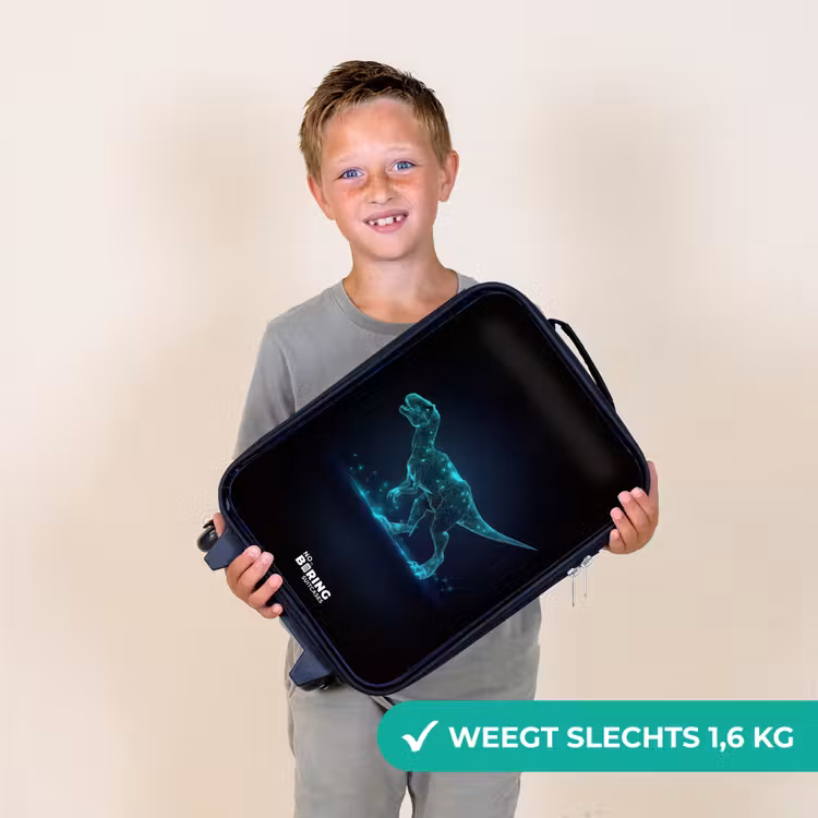 Kinderkoffer - Digitale T-Rex in blauw lichtveld — 2