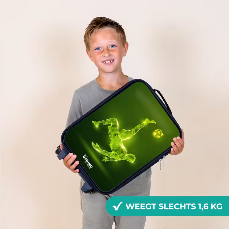 Kinderkoffer - Groene neon omhaal in actie — 2