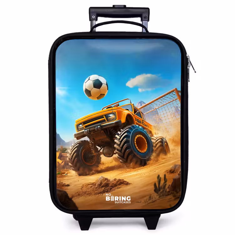 Kinderkoffer - Monstertruck scoort goal in woestijnstadion — 1