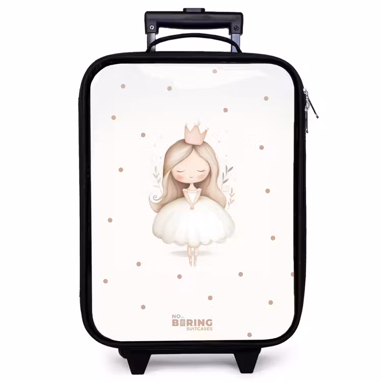 Kinderkoffer - Ballerina prinses tussen beige stippen — 1