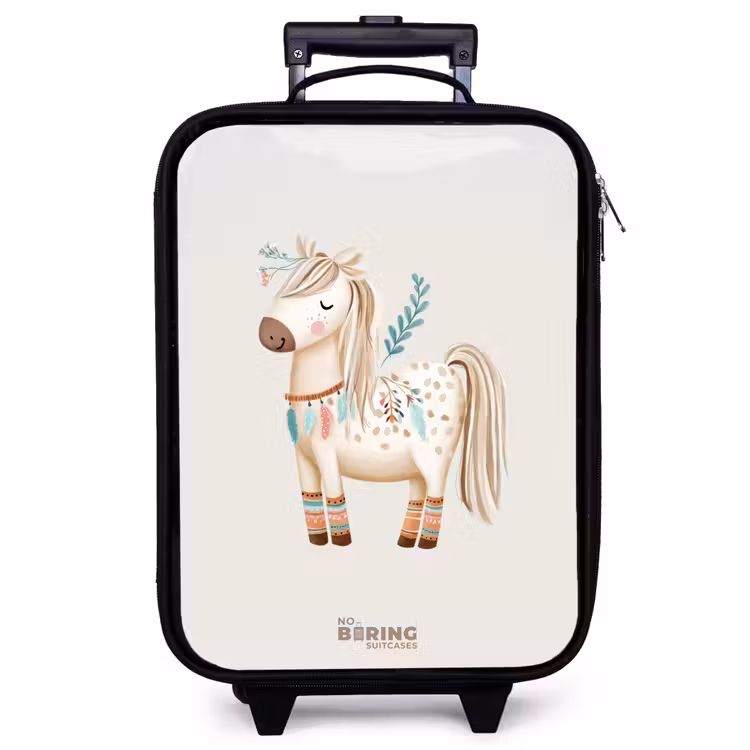 Kinderkoffer - Bohemian paard in beige tinten — 1
