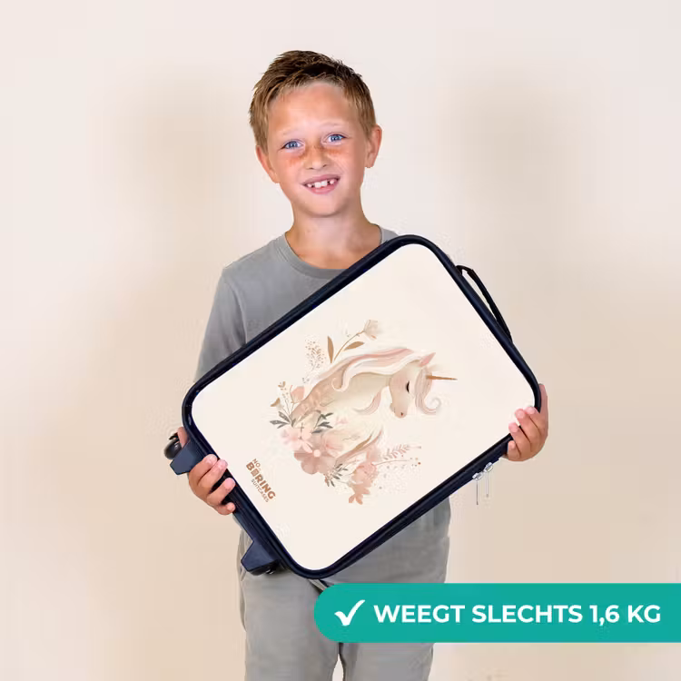 Kinderkoffer - Eenhoorn tussen bloemen in roze pastel kleuren — 2