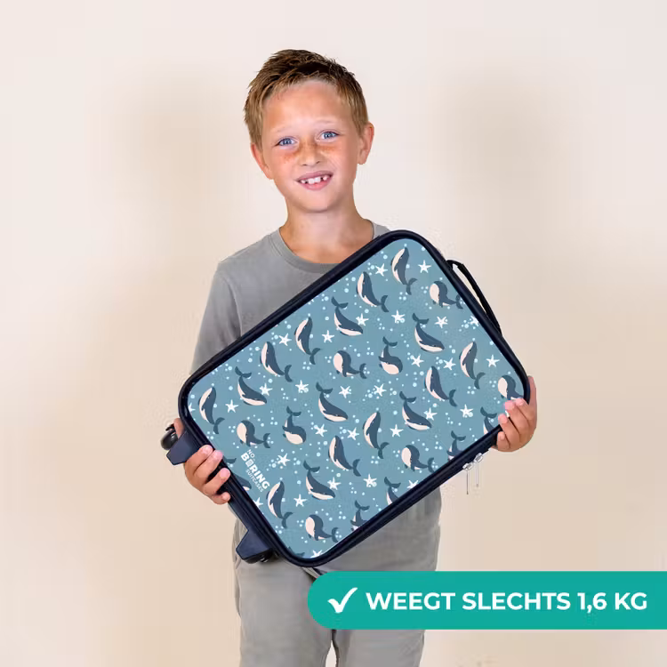 Kinderkoffer - Donkerblauw walvissenpatroon met zeesterren — 2