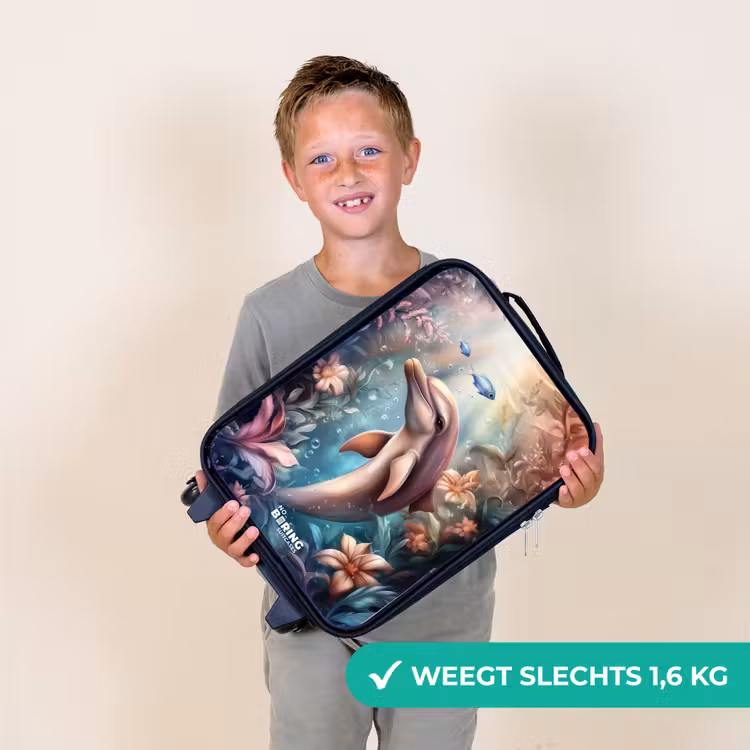Kinderkoffer - Dolfijn en vissen in onderwater bloemenwereld — 2