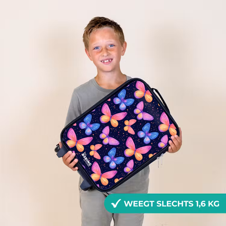 Kinderkoffer - Kleurrijke vlinders in roze en blauw — 2