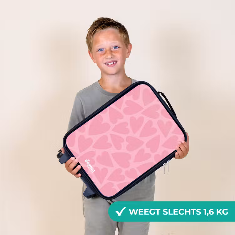 Kinderkoffer - Roze hartjes patroon — 2