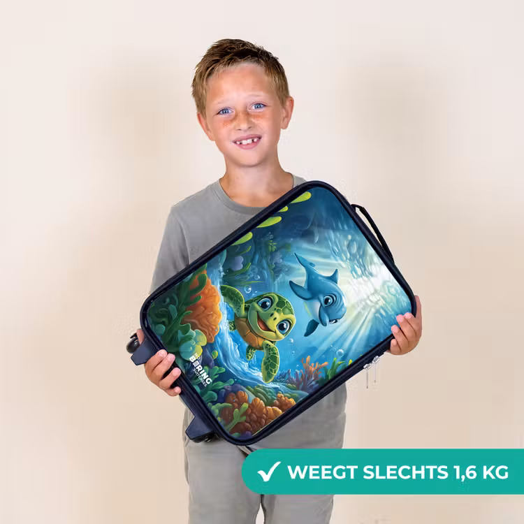 Kinderkoffer - Schildpad en dolfijn in blauwe oceaan — 2