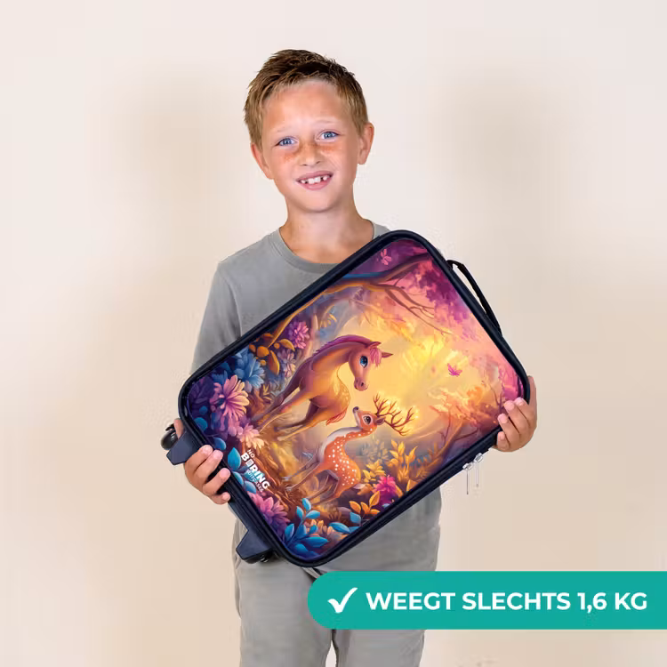 Kinderkoffer - Paard en hert in een roze sprookjesbos — 2