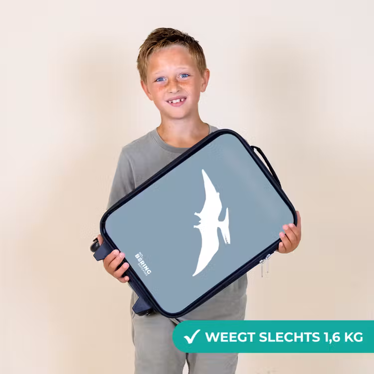 Kinderkoffer - Blauw met Pteranodon dino — 2