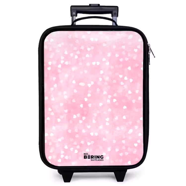 Kinderkoffer - Roze glitter hartjes — 1