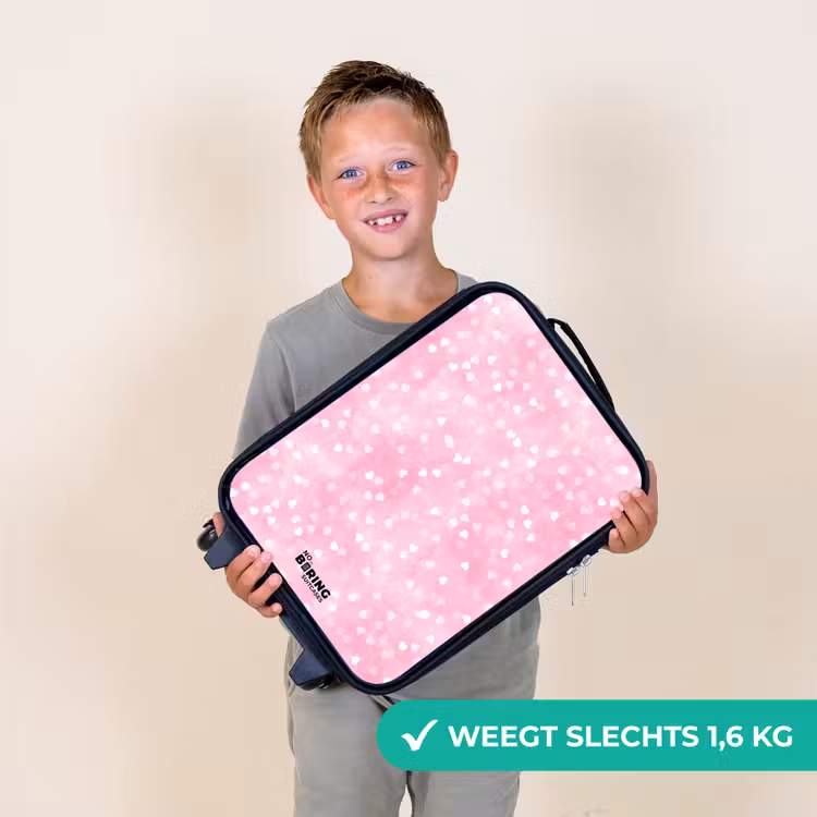 Kinderkoffer - Roze glitter hartjes — 2