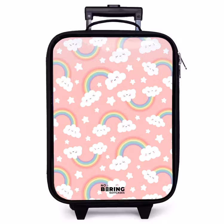 Kinderkoffer - Roze met regenboog patroon — 1