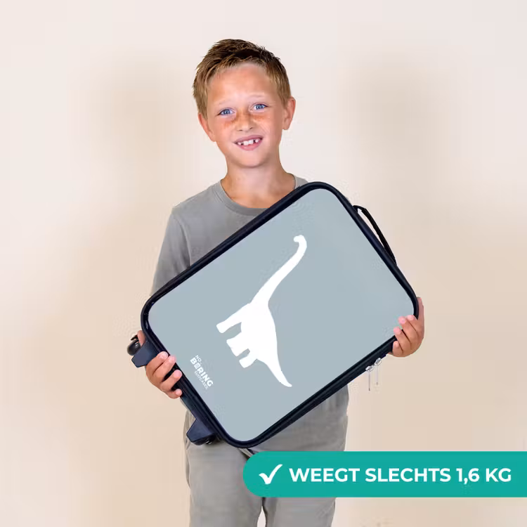 Kinderkoffer - Blauw met Brachiosaurus dino — 2
