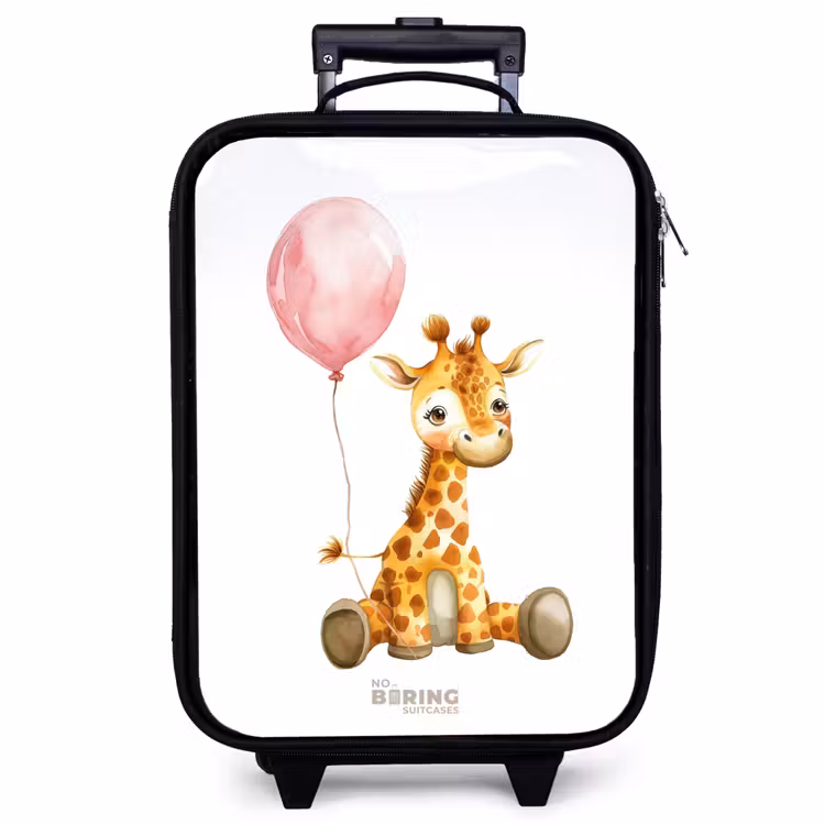 Kinderkoffer - Giraffe met roze ballon — 1