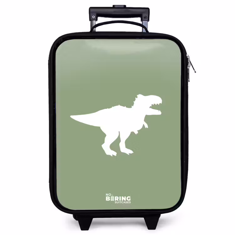 Kinderkoffer - Groen met T-rex dino — 1