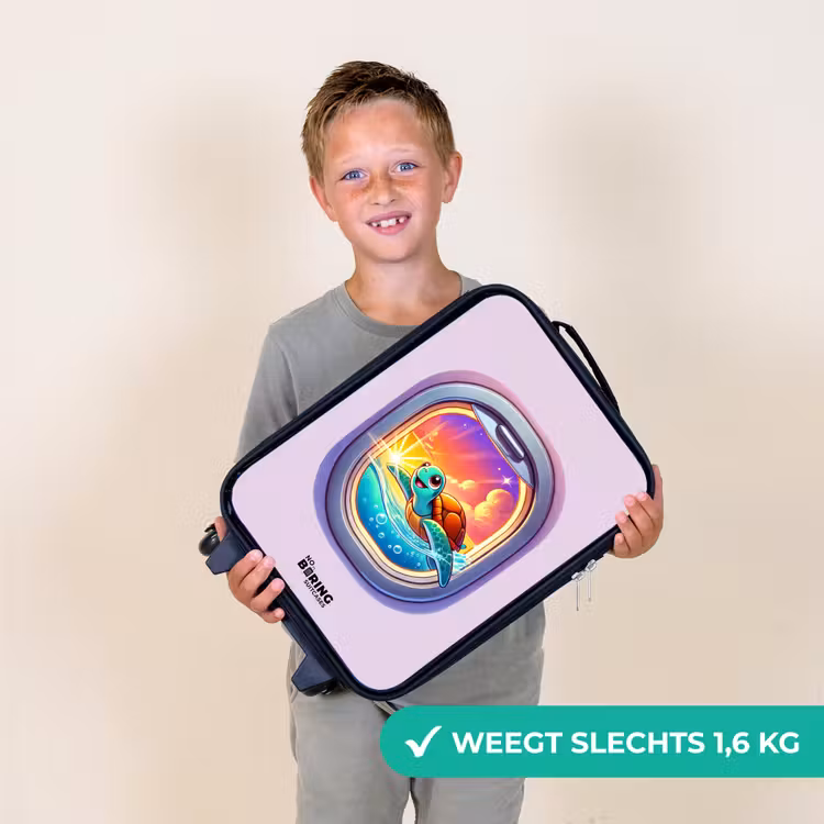 Kinderkoffer - Schildpad die zwemt met zonsondergang — 2