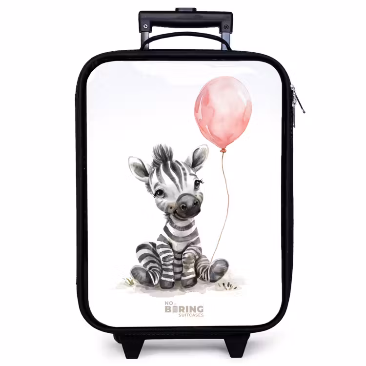 Kinderkoffer - Zebra met roze ballon — 1
