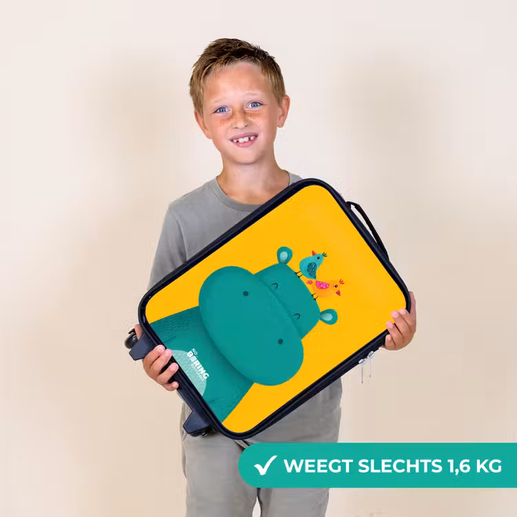 Kinderkoffer - Nijlpaard - Vogels - Geel — 2