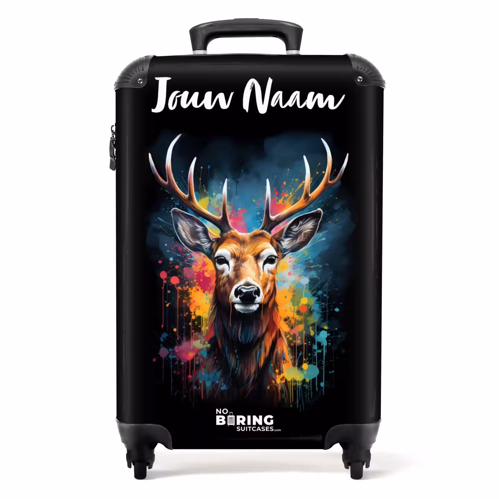 Koffer met naam - Hert met Gewei Tussen Graffiti Spray — 1