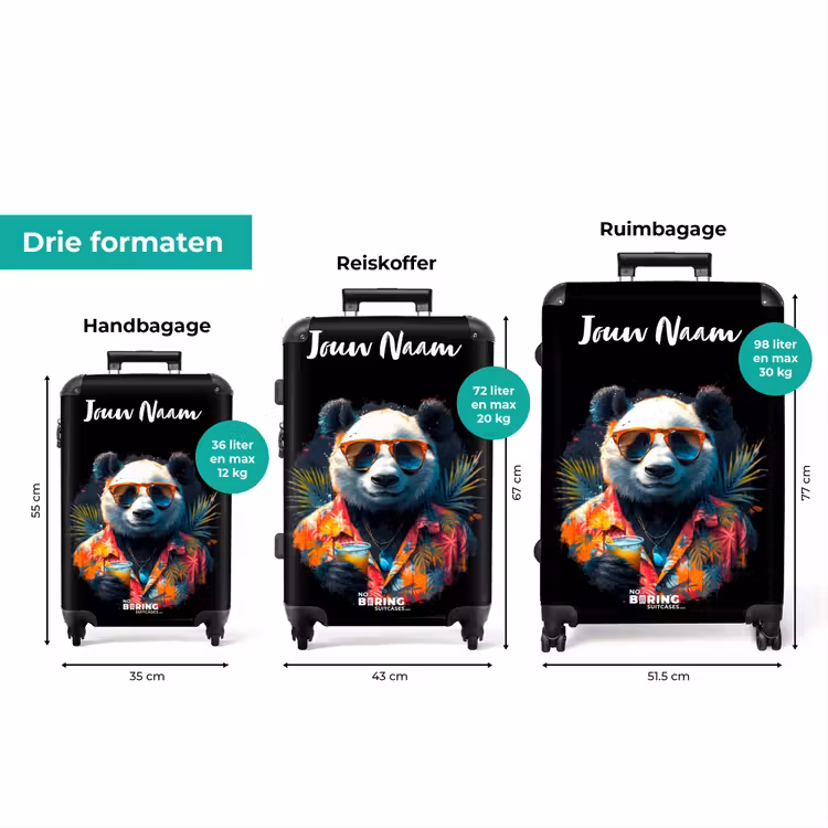 Koffer met naam - Panda als Tropische Street Art — 3
